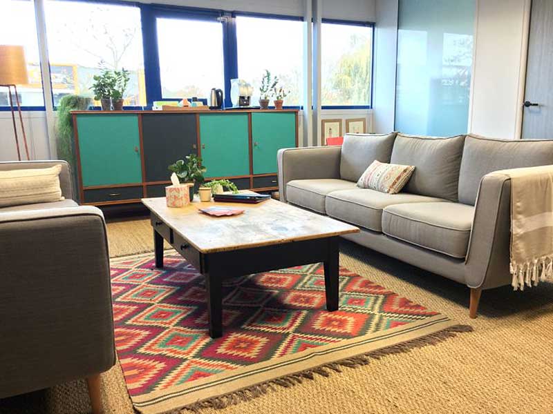 Vista de la sala de atención de la Cooperativa de Nantes.